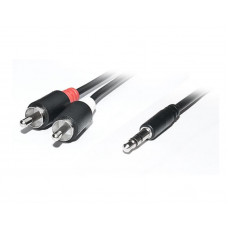 Аудіо-кабель REAL-EL Audio Pro 3.5 мм - 2xRCA (M/M), 1.8 м, чорний (EL123500042)