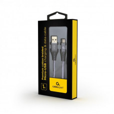 Кабель Cablexpert USB - micro USB (M/M), преміум, 1 м, сірий (CC-USB2B-AMmBM-1M-WB2)