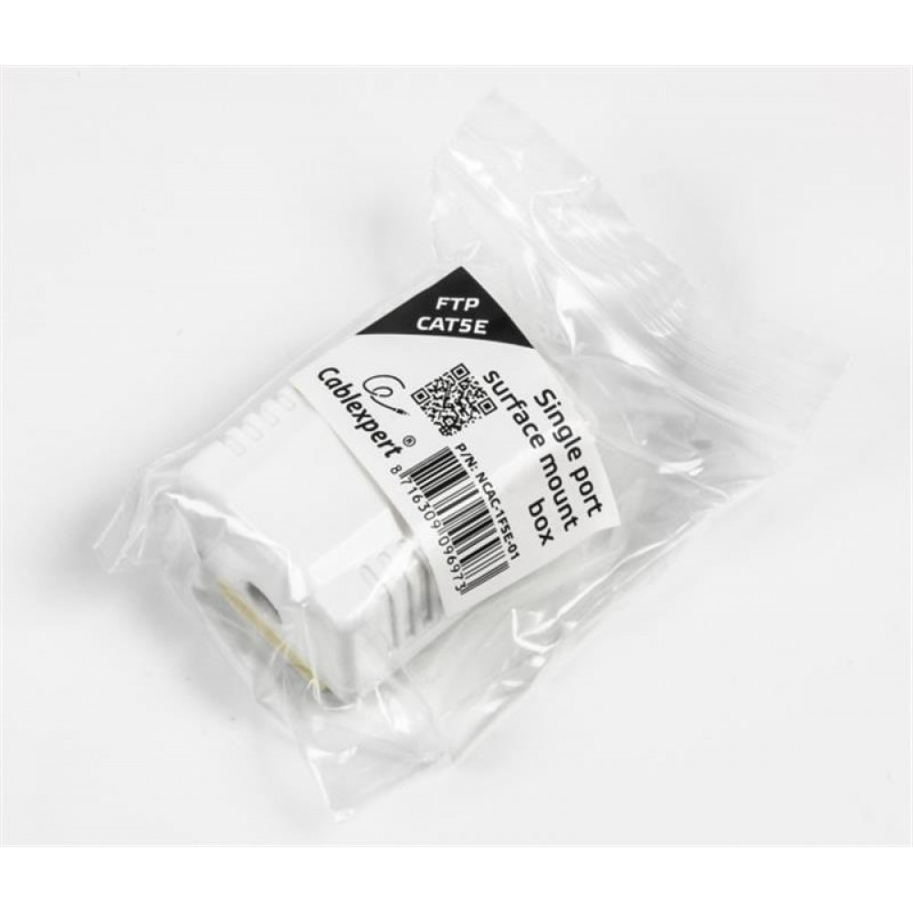 Розетка Cablexpert (NCAC-1F5E-01) 1хRJ-45, Cat5Е, зовнішня, біла