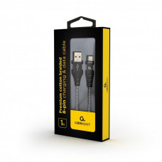 Кабель Cablexpert USB - Lightning (M/M), преміум, 1 м, чорний (CC-USB2B-AMLM-1M-BW)