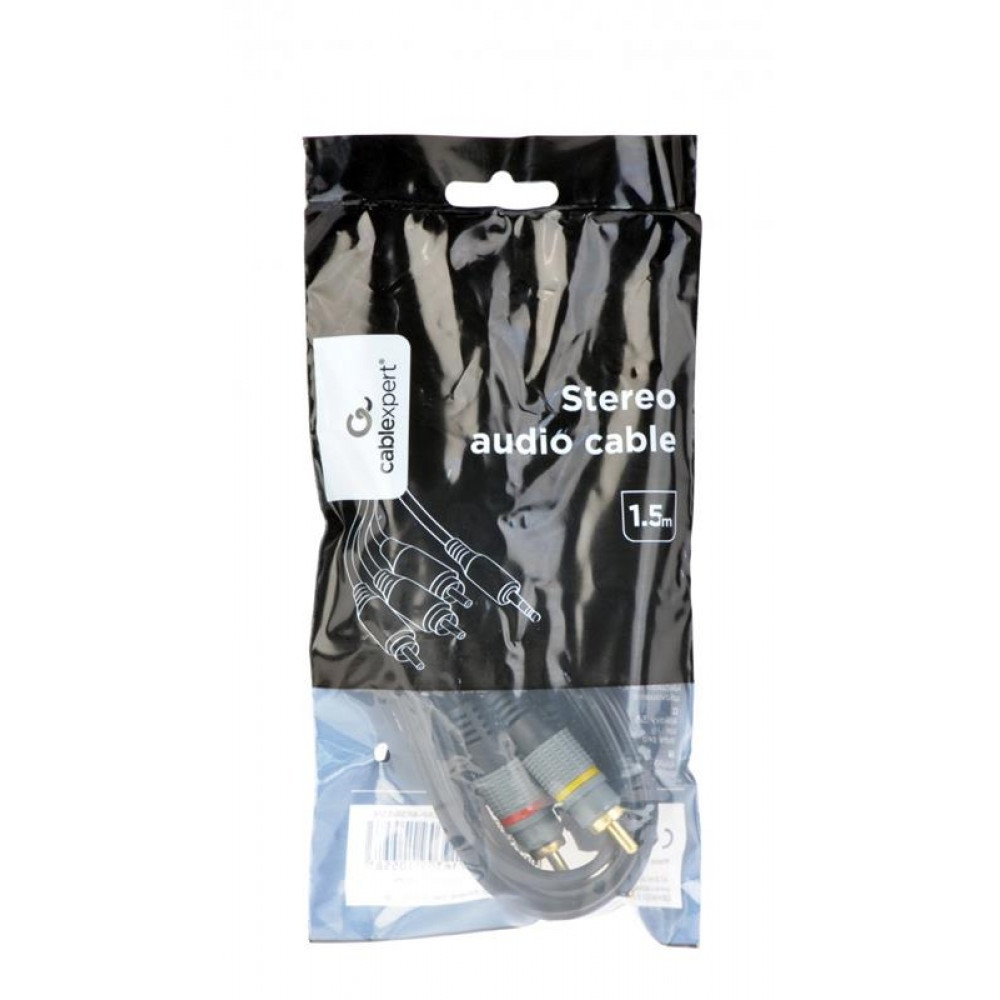 Аудіо-кабель Cablexpert 3.5 мм - 3хRCA (M/M), 1.5 м, Black (CCAP-4P3R-1.5M)