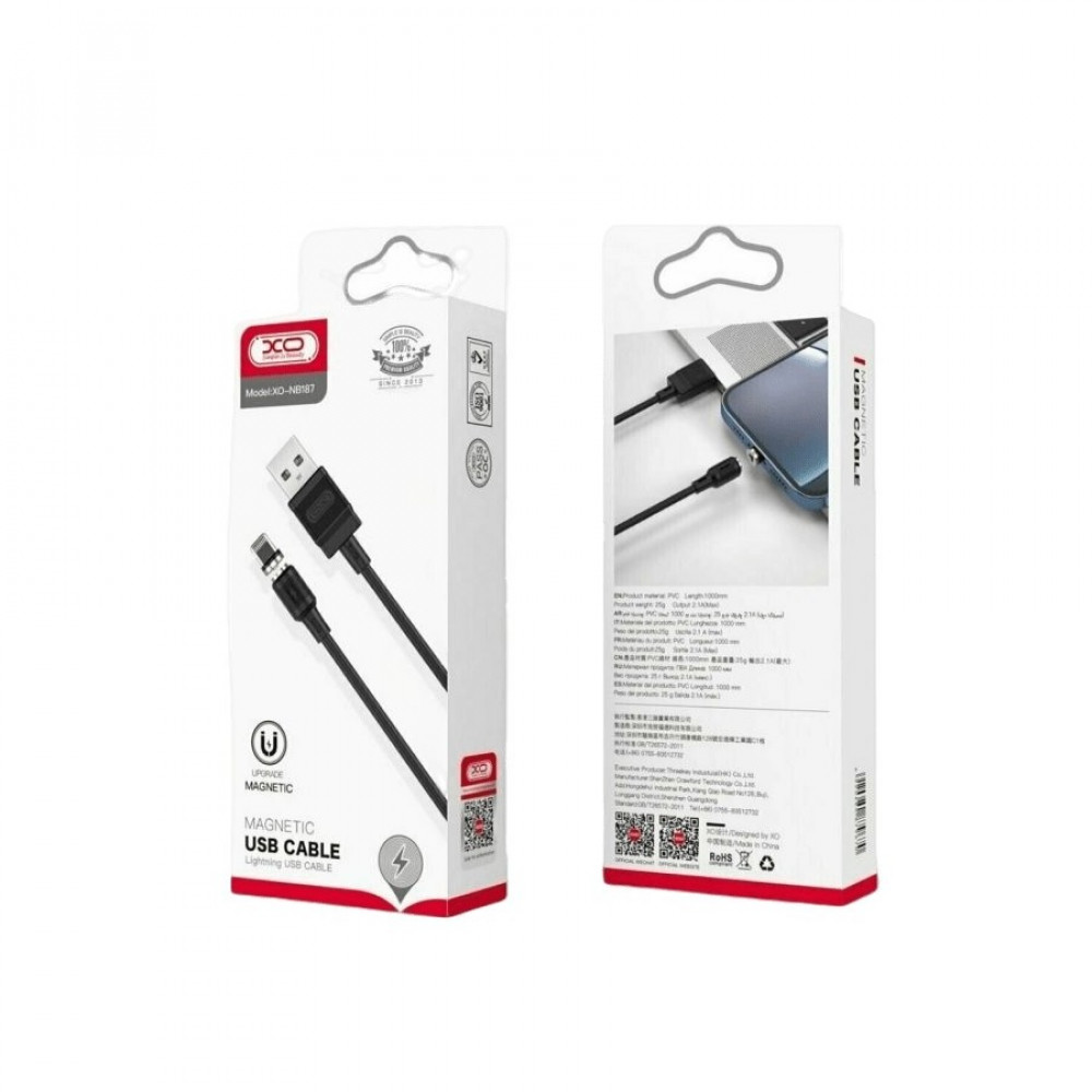 Кабель XO NB187 USB - Lightning, (M/M), 2.1A 1 м Black (6920680879632)