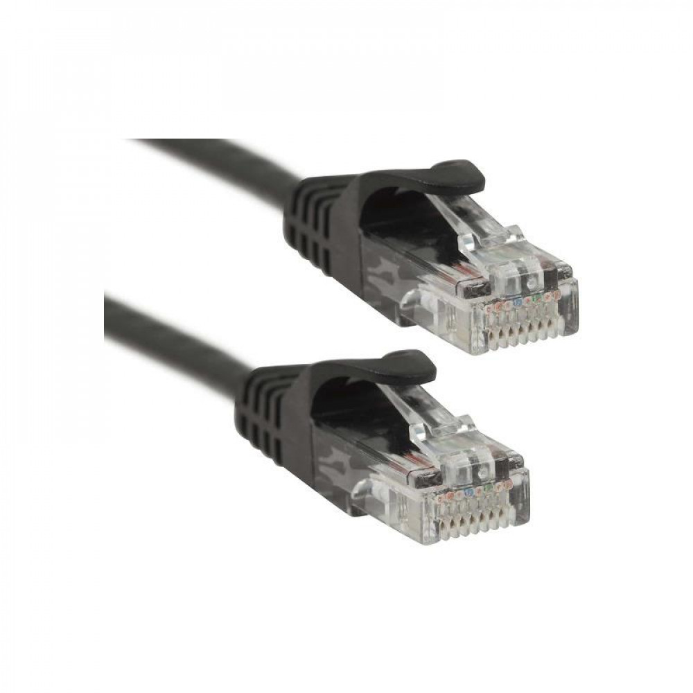 Патч-корд PowerPlant (CA911608) cat.5e, UTP, 5 м, чорний