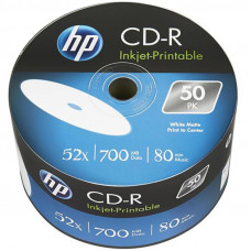 Диски CD-R HP (69301 /CRE00070WIP-3) 700MB 52x IJ Print, без шпинделя, 50 шт