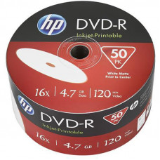 Диски DVD-R HP (69302 /DME00070WIP-3) 4.7GB 16x IJ Print, без шпинделя, 50 шт