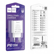 Мережевий зарядний пристрій Hoco C143A (1USB-C, 3А) 20W White (6942007652063)