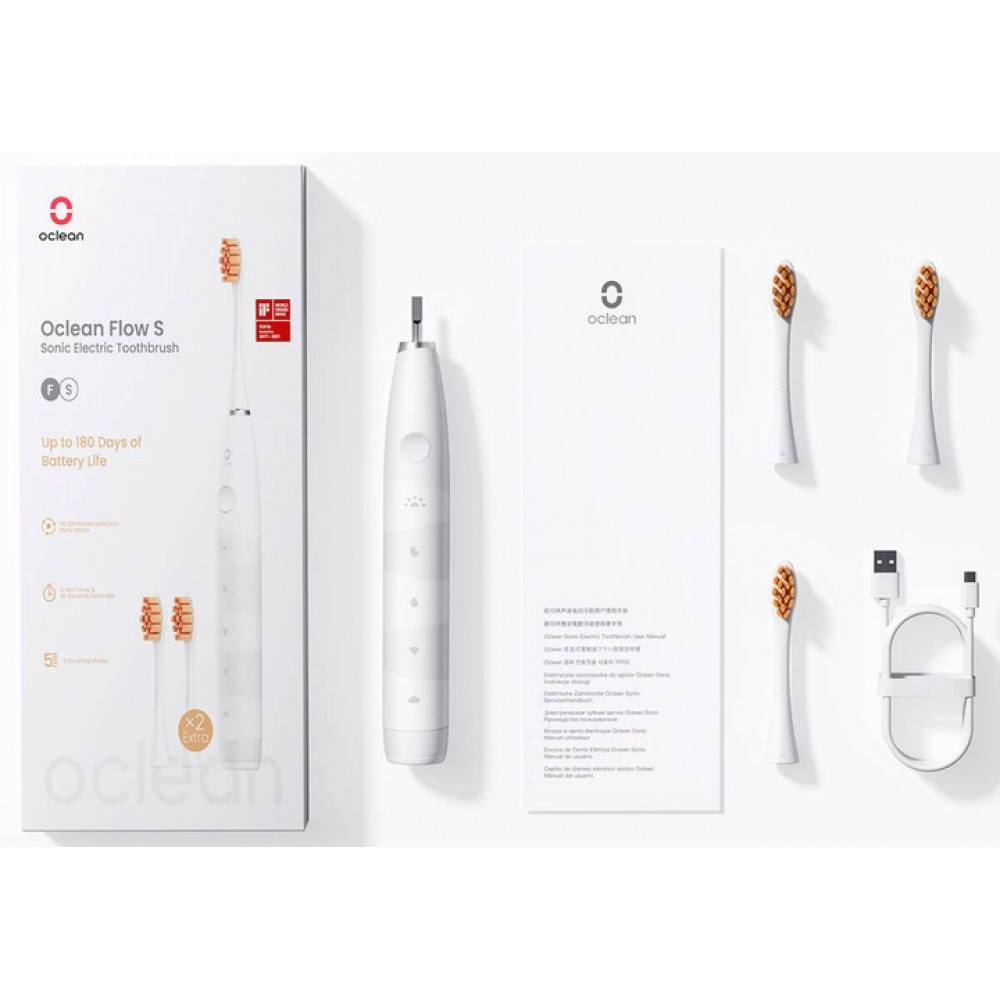 Розумна зубна електрощітка Oclean Flow S Sonic Electric Toothbrush White (6970810552959)