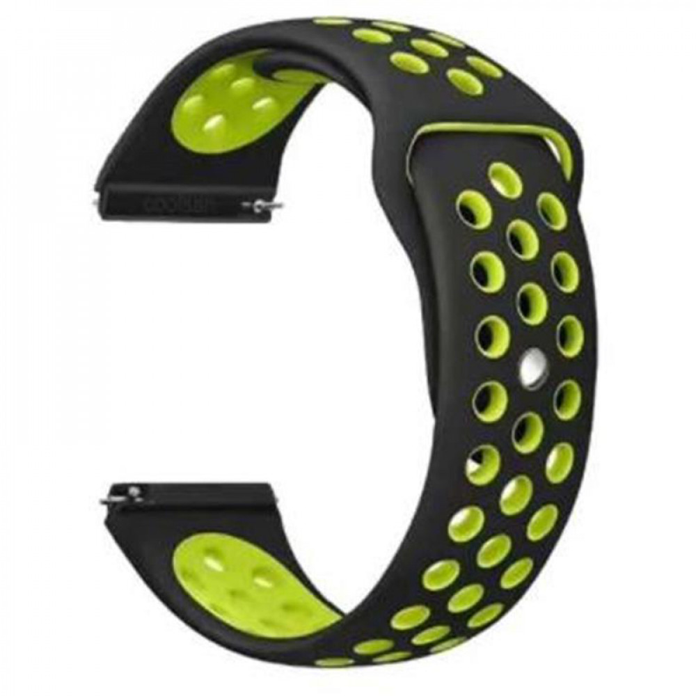 Ремінець BeCover Nike Style для Xiaomi Amazfit Bip/Bip Lite/Bip S Lite/GTR 42mm/GTS/TicWatch S2/TicWatch E Black-Yellow (705706)