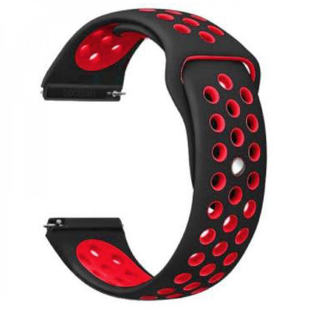 Ремінець BeCover Vents Style для Xiaomi iMi KW66/Mi Watch Color/Watch S1 Active/Haylou LS01/LS05 Black-Red (705803)