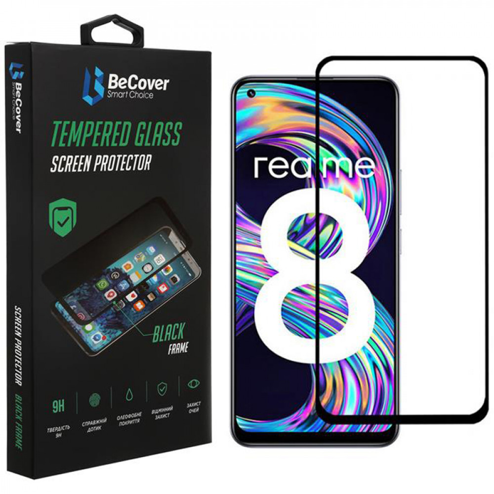 Захисне скло BeCover для Realme 8/8 Pro Black (706684)