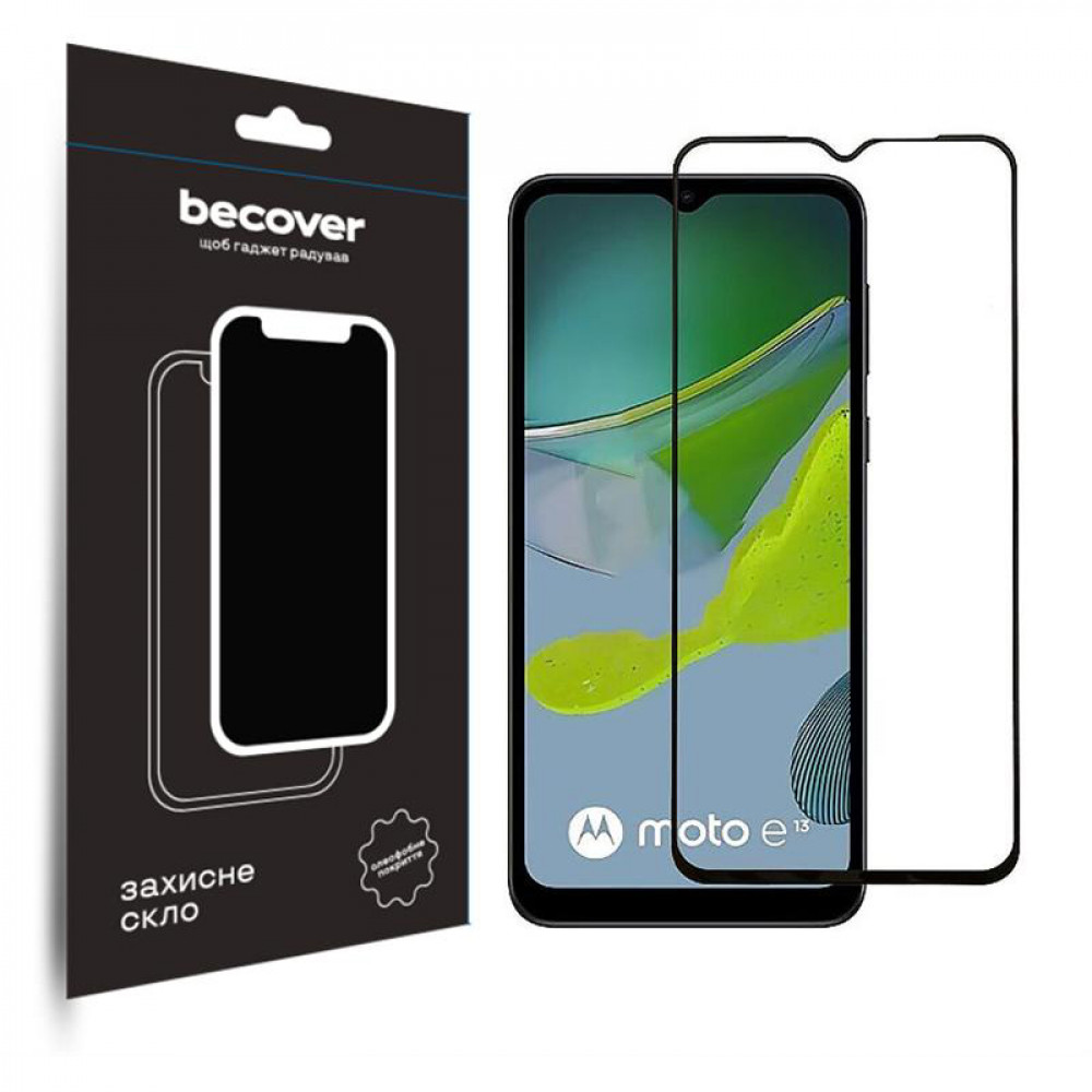 Захисне скло BeCover для Motorola Moto E13 Black (708843)