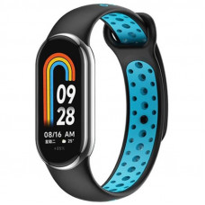 Ремінець BeCover Vents Style для Xiaomi Mi Smart Band 8 Black-Blue (709414)