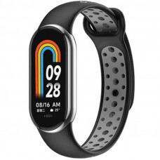Ремінець BeCover Vents Style для Xiaomi Mi Smart Band 8 Black-Gray (709415)