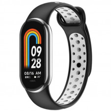 Ремінець BeCover Vents Style для Xiaomi Mi Smart Band 8 Black-White (709417)