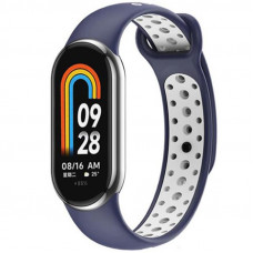 Ремінець BeCover Vents Style для Xiaomi Mi Smart Band 8 Blue-White (709419)