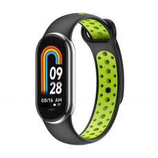Ремінець BeCover Vents Style для Xiaomi Mi Smart Band 9 Black Green (711984)