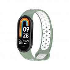 Ремінець BeCover Vents Style для Xiaomi Mi Smart Band 9 Pine Green White (711988)