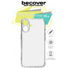 Чохол-накладка BeCover Anti-Shock для Apple iPhone 16 Plus Clear (712111)