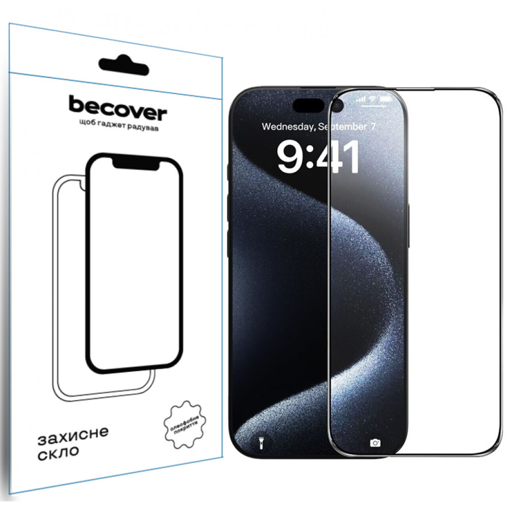 Захисне скло BeCover для Apple iPhone 16 Plus Black (712123)