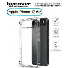 Чохол-накладка BeCover Anti-Shock для Apple iPhone 17 Air Clear (713795) Чохол-накладка BeCover Anti-Shock для Apple iPhone 17 Air Clear (713795)