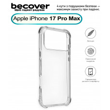 Чохол-накладка BeCover Anti-Shock для Apple iPhone 17 Pro Max Clear (713799) Чохол-накладка BeCover Anti-Shock для Apple iPhone 17 Pro Max Clear (713799)