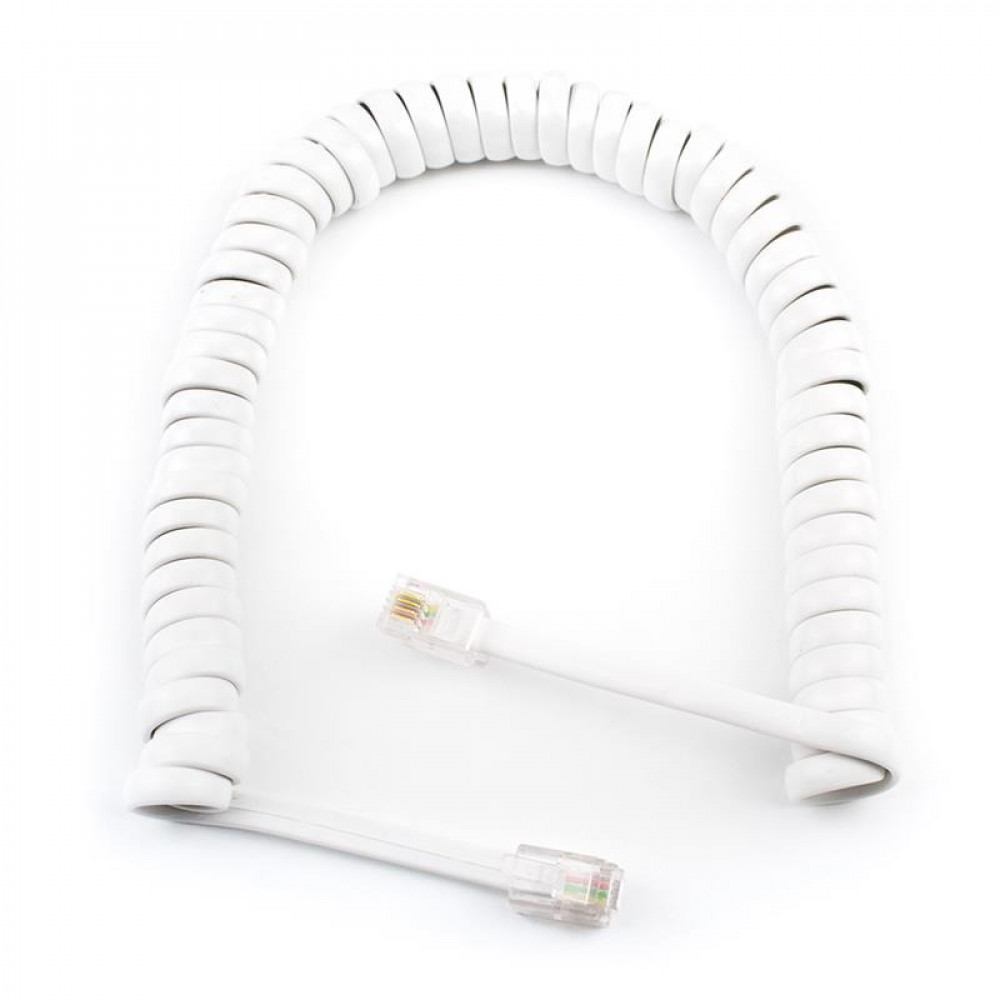 Кабель телефонний Atcom (17319) спіральний, 4P4C, 2м, білий