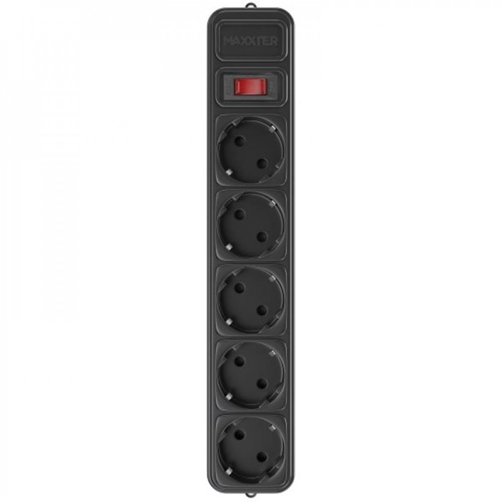 Фильтр живлення Maxxter 5 розеток 4.5м (SPM5-G-15B) чорний