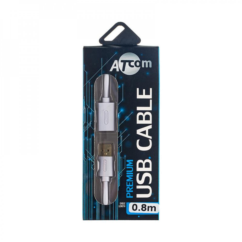 Кабель Atcom (13424) USB 2.0 AM/AF, 0.8м, білий