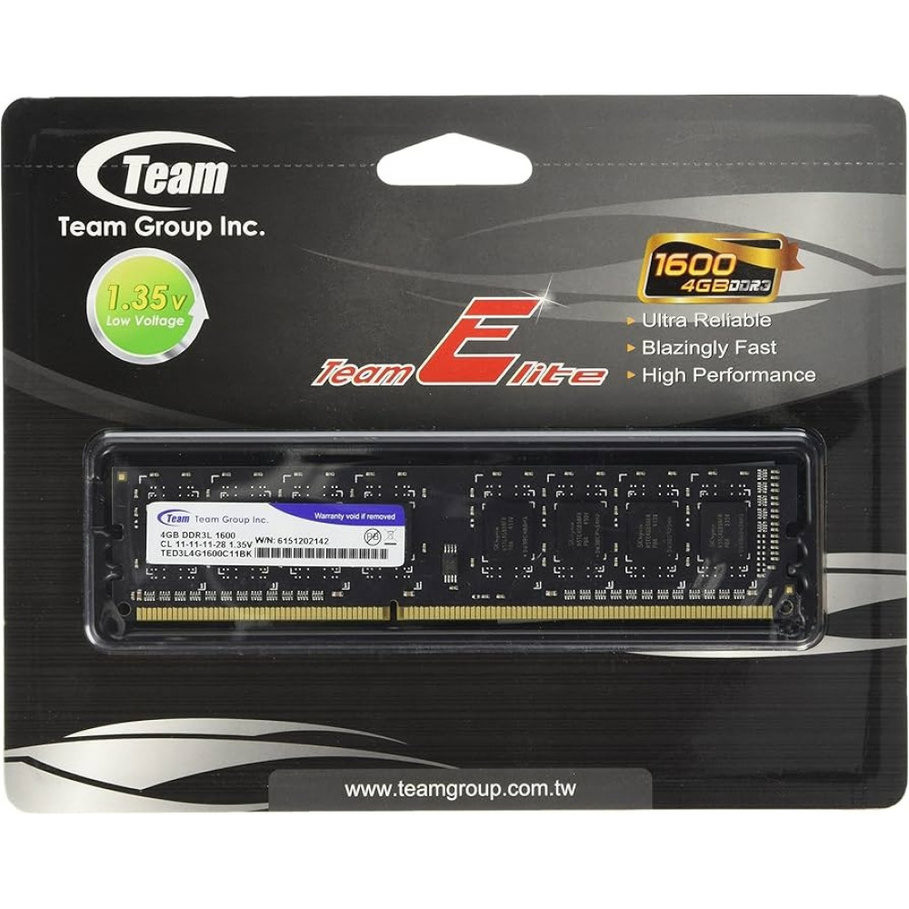 Модуль пам`ятi DDR3 4GB/1600 1,35V Team Elite (TED3L4G1600C1101)