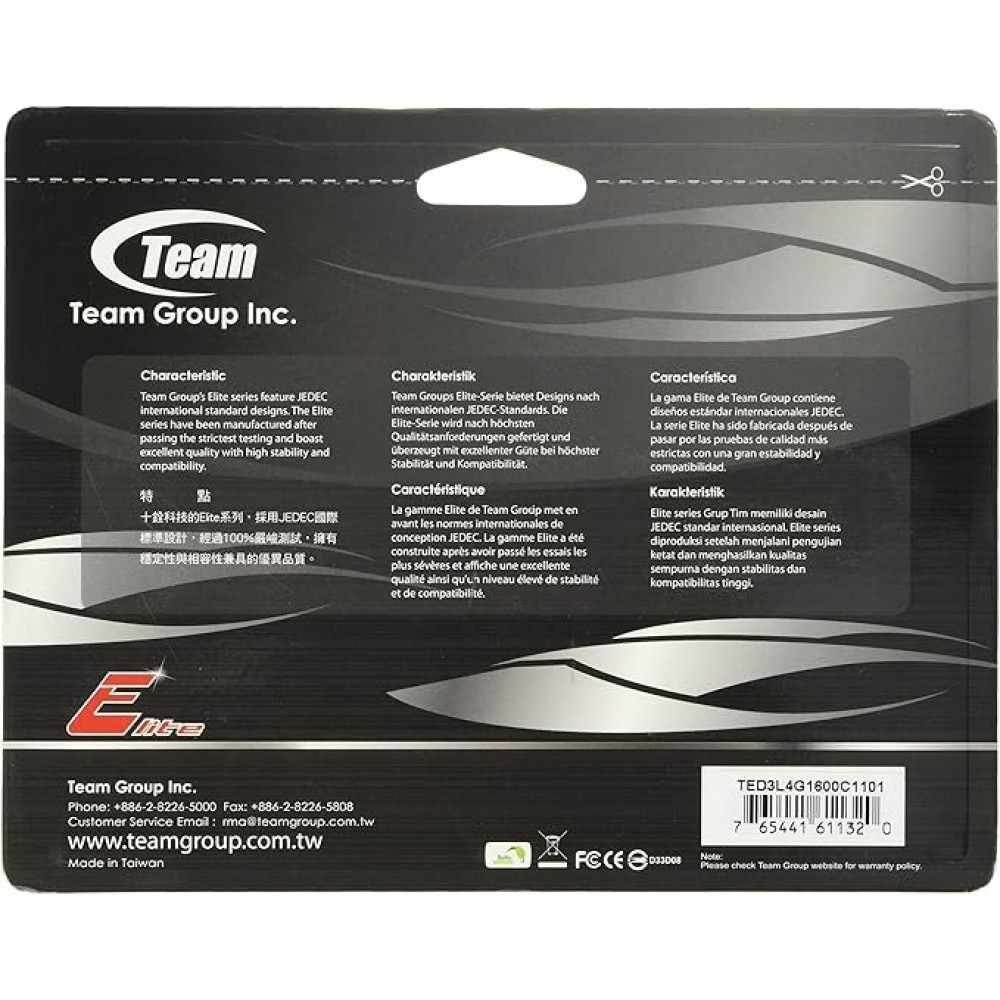 Модуль пам`ятi DDR3 4GB/1600 1,35V Team Elite (TED3L4G1600C1101)