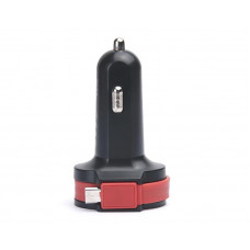 Автомобільний зарядний пристрій REAL-EL CA-35 (3USBx3.4A) Black/Orange + кабель microUSB