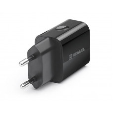 Мережевий зарядний пристрій REAL-EL CH-210 (2USB, 2.1A) Black