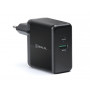 Мережевий зарядний пристрій REAL-EL CH-350 QC3.0 (2USB, 3A) Black