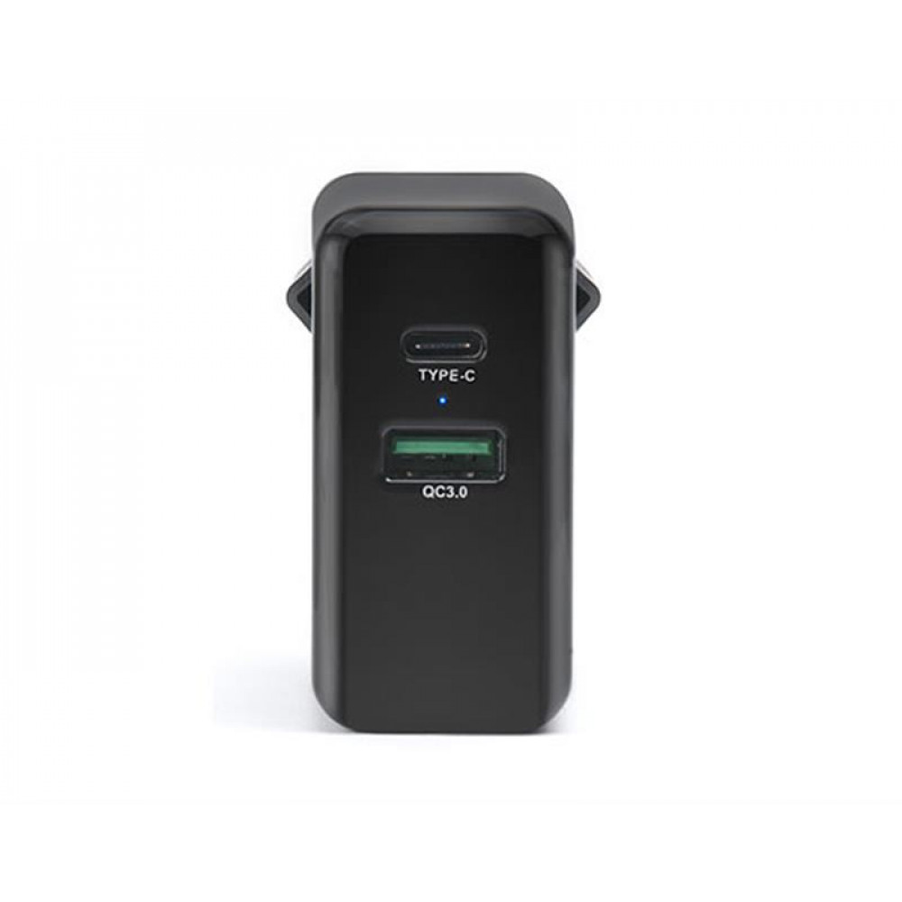 Мережевий зарядний пристрій REAL-EL CH-350 QC3.0 (2USB, 3A) Black