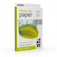 Фотопапір ColorWay глянцевий самоклейний 135/80г/м2 A4 50 арк. (PGS1358050A4)