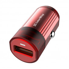 Автомобільний зарядний пристрій ColorWay (1USBх3А) QC3.0 Red (CW-CHA012Q-RD)