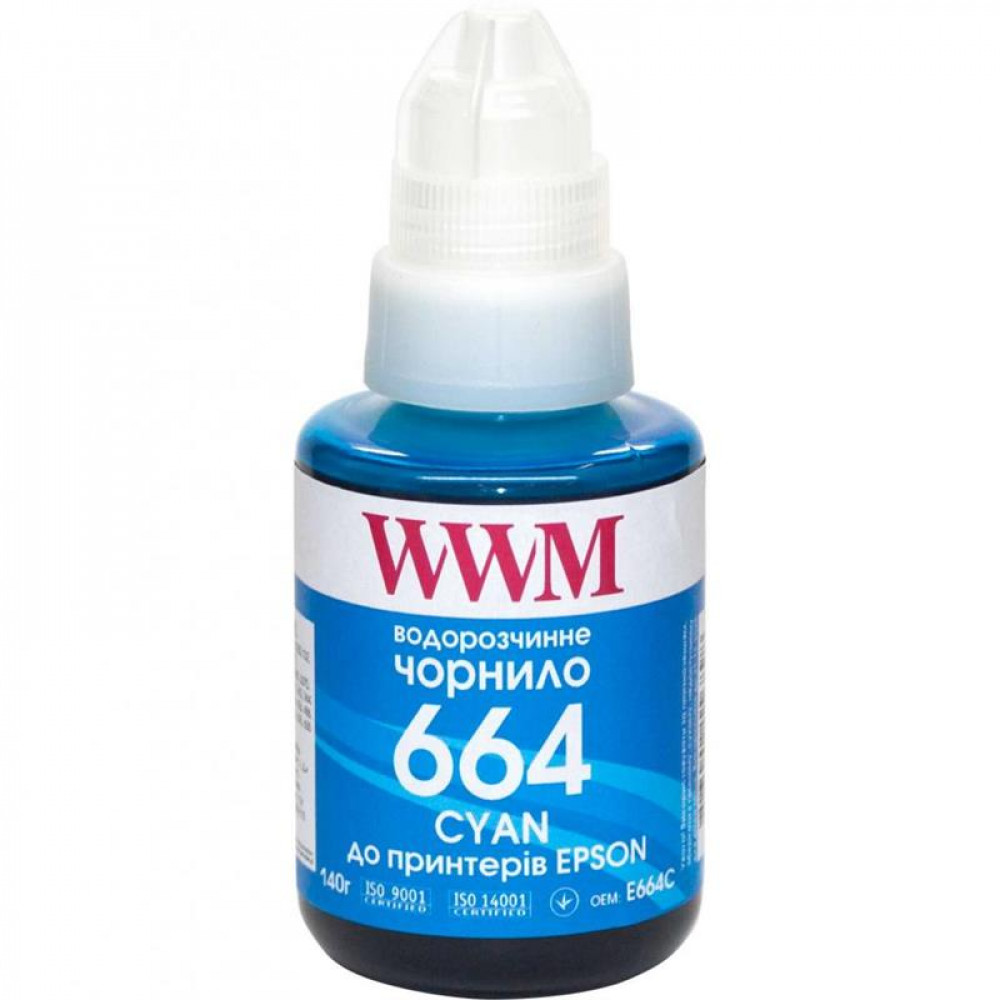 Чорнило WWM Epson L110/210/300 Cyan (E664C) 140г