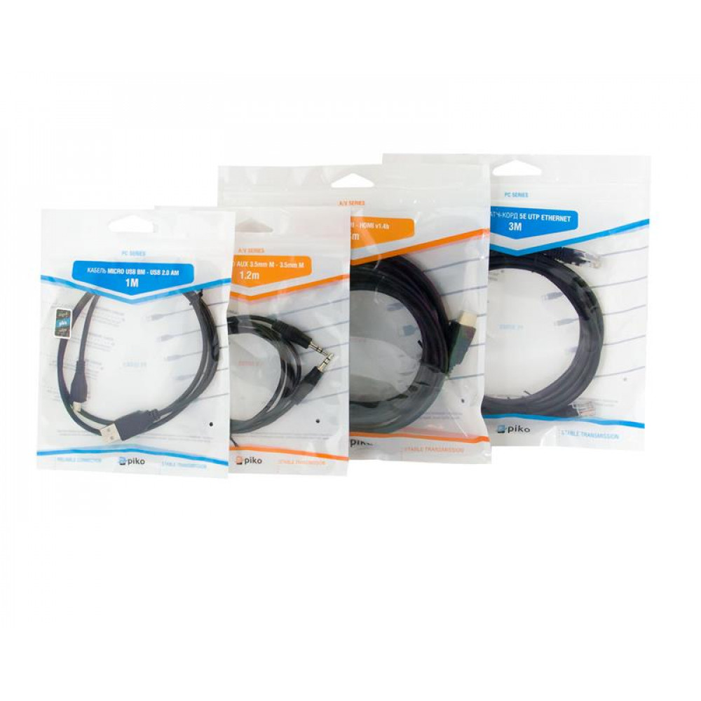 Патч-корд Piko CAT5e UTP Ethernet RJ45, 5 м, Black (1283126474064)