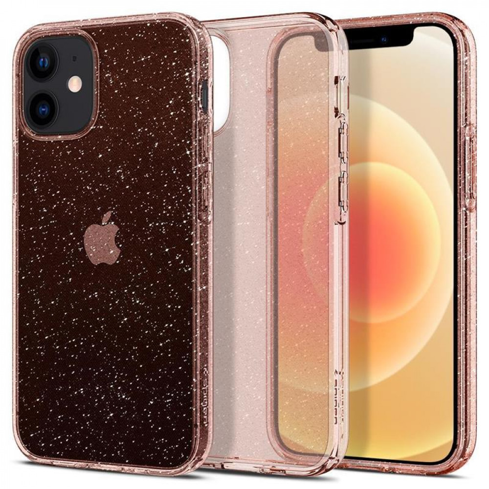Чохол-накладка Spigen Liquid Crystal Glitter для Apple iPhone 12 Mini Rose Quartz (ACS01742)