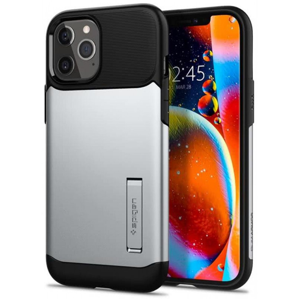 Чохол-накладка Spigen Slim Armor для Apple iPhone 12 Pro Max Satin Silver (ACS01482)
