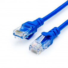 Патч-корд литий, UTP, RJ45, Cat.5e, 1m, синій Патч-корд литий, UTP, RJ45, Cat.5e, 1m, синій