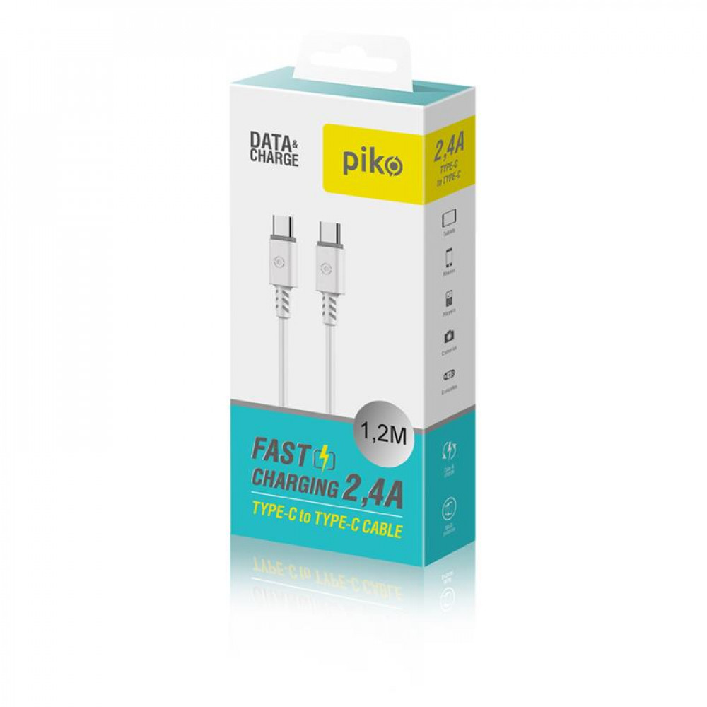 Кабель Piko CB-TT11 USB Type-C-USB Type-C (M/M) 1.2 м White (1283126504020)