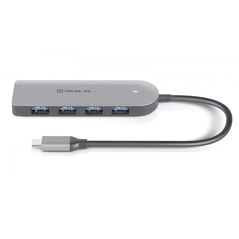 USB-хаб REAL-EL CQ-415 USB Type-C 4-в-1