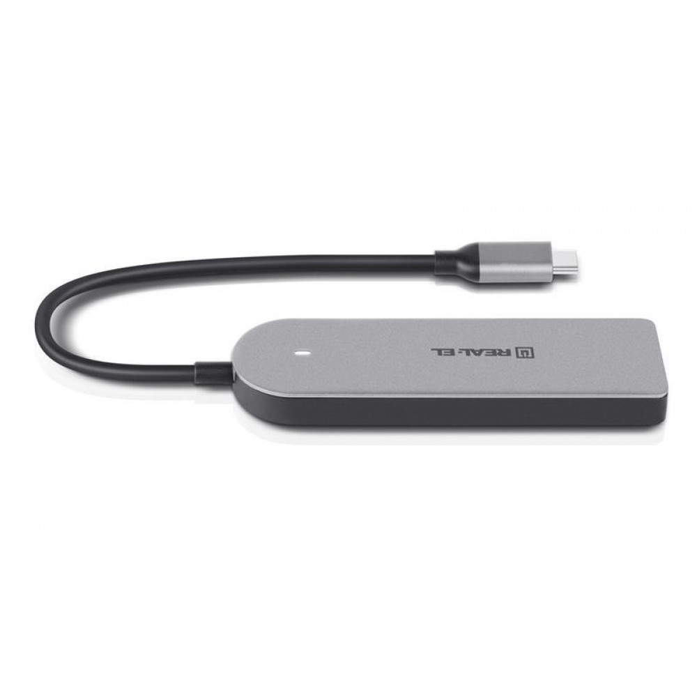 USB-хаб REAL-EL CQ-415 USB Type-C 4-в-1
