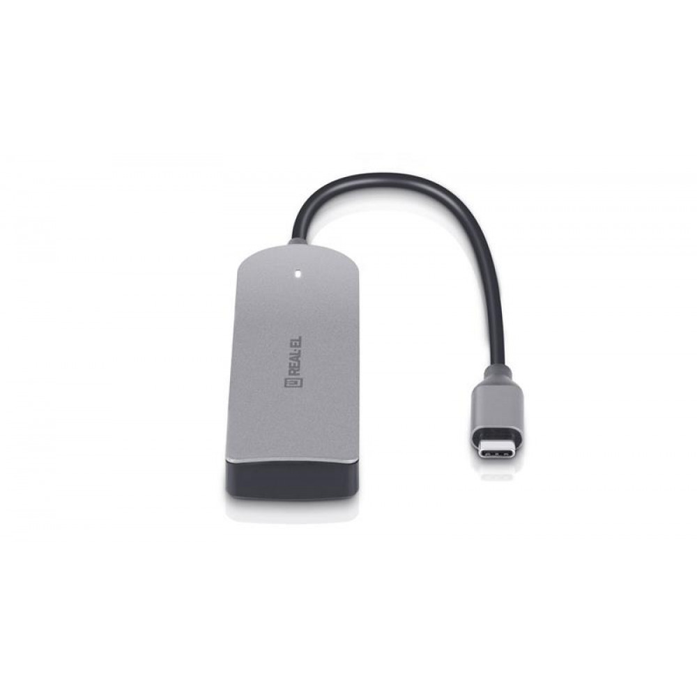USB-хаб REAL-EL CQ-415 USB Type-C 4-в-1