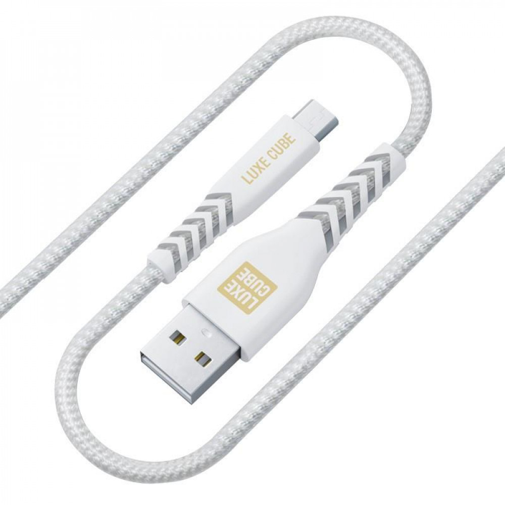 Кабель Luxe Cube Kevlar USB - micro USB (M/M), 1.2 м, білий (8886668686266)