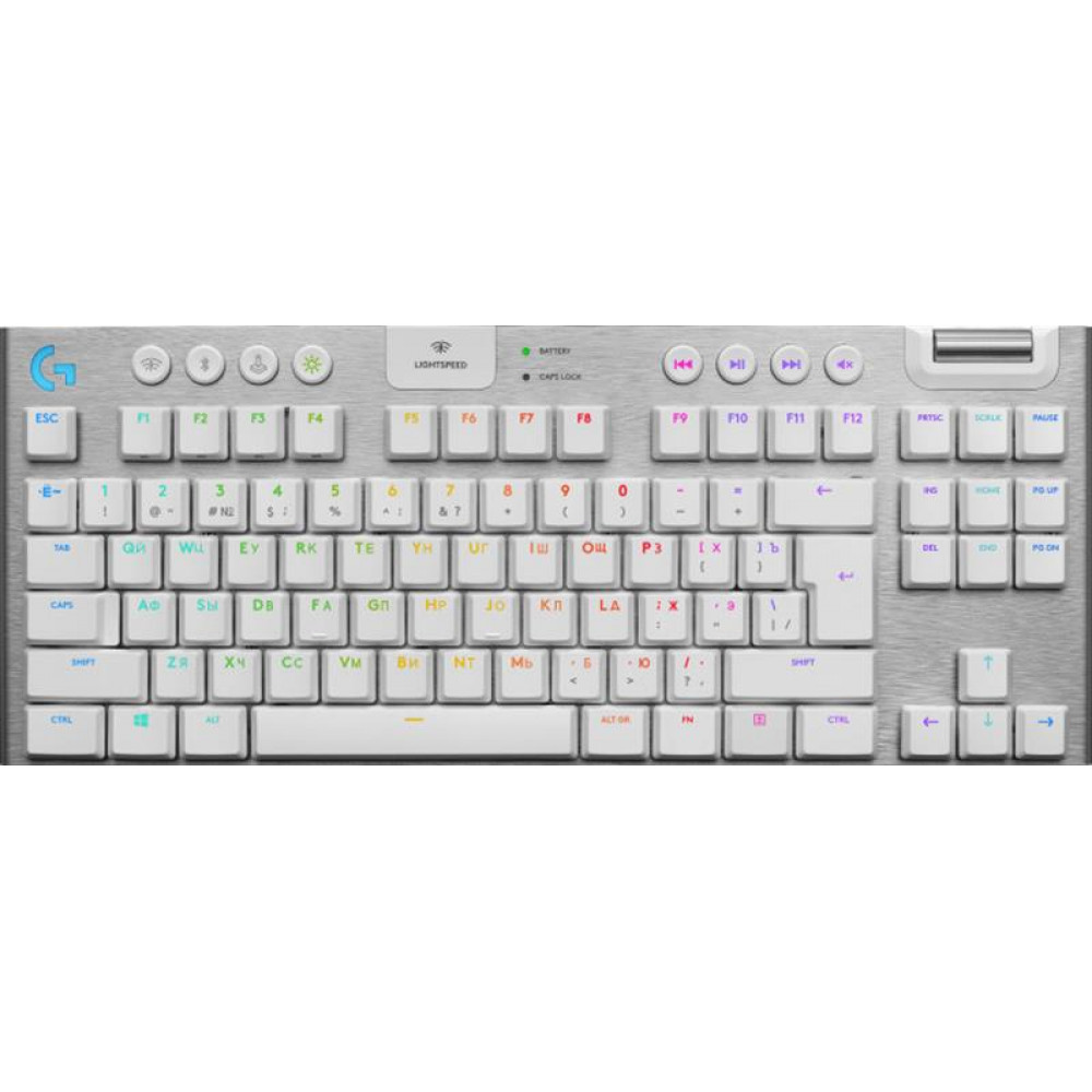 Клавiатура бездротова Logitech G915 Gaming TKL Tenkeyless LightSpeed Wireless RGB Mechanical White (920-009664)