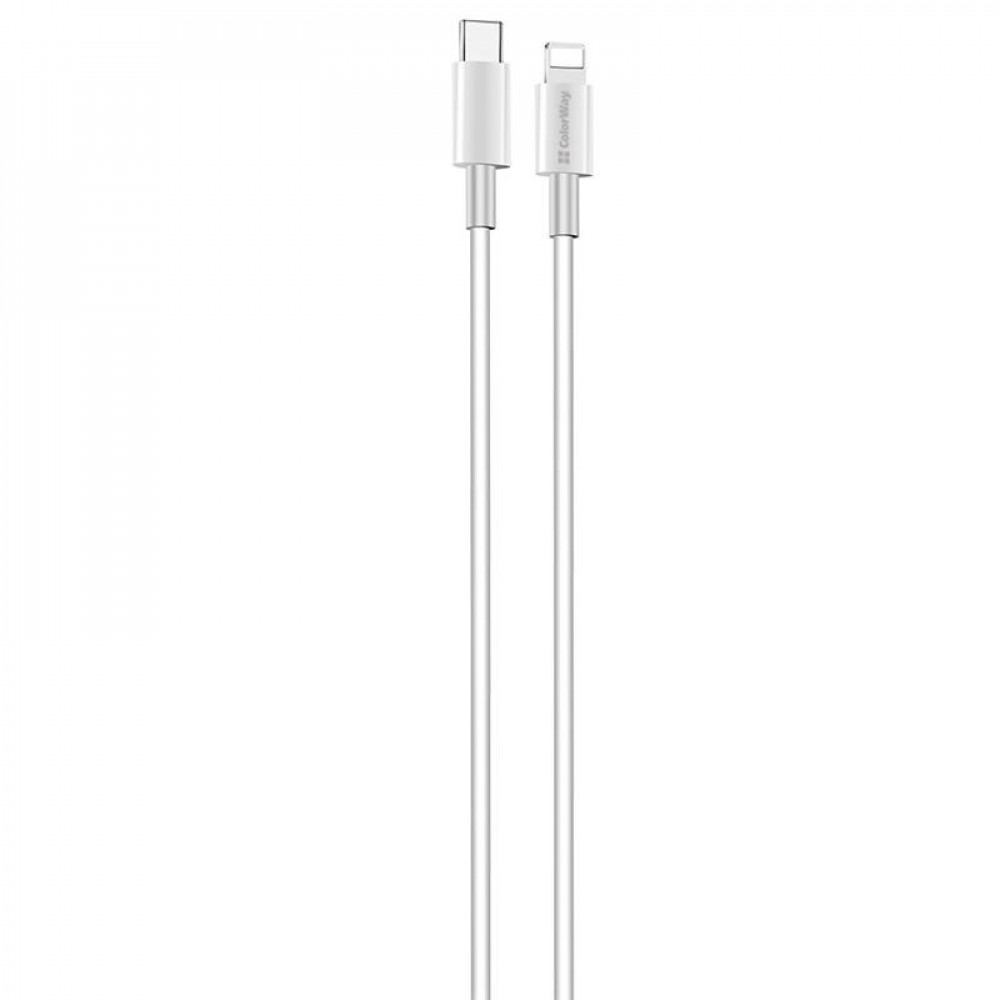 Кабель ColorWay USB Type-C - Lightning (M/M), 3.0 А, 1 м, White (CW-CBPDCL032-WH)