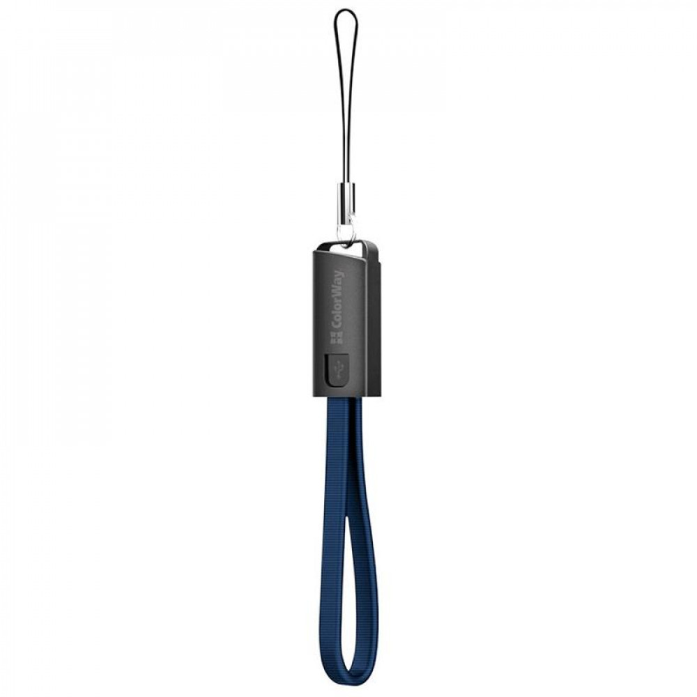 Кабель ColorWay USB - micro USB (M/M), 2.4 А, 0.22 м, Blue (CW-CBUM022-BL)