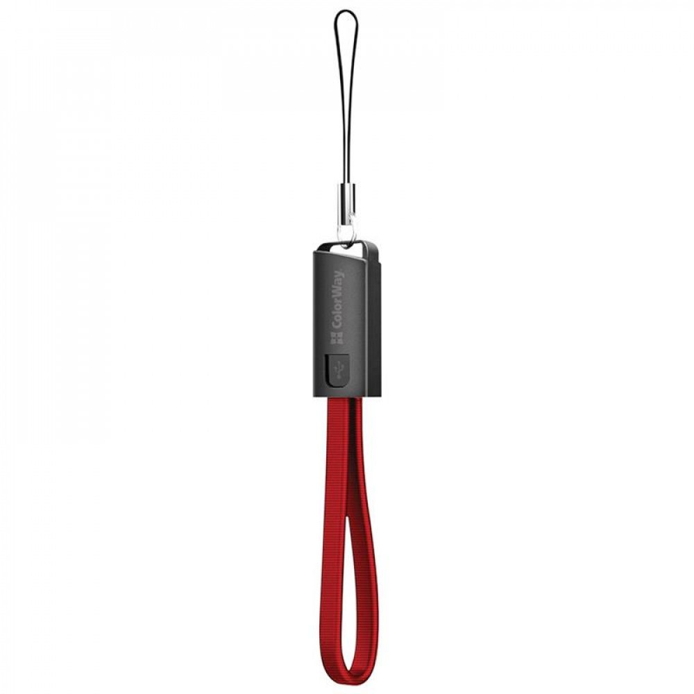 Кабель ColorWay USB - micro USB (M/M), 2.4 А, 0.22 м, Red (CW-CBUM022-RD)